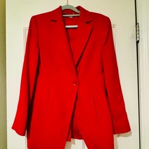 Elie Tahari Single-Button Red Blazer — Size 8